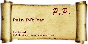Pein Péter névjegykártya